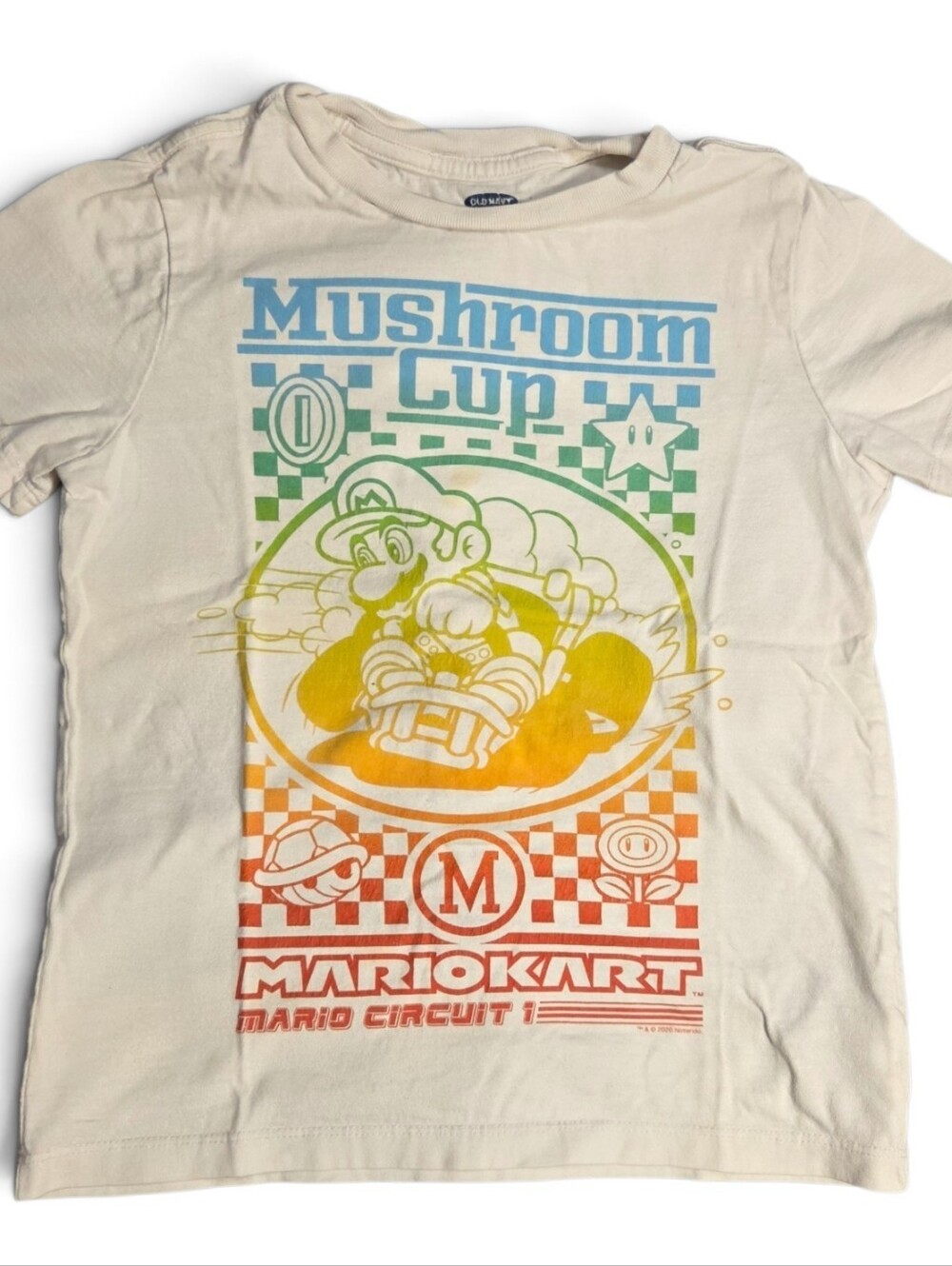 Old Navy Mario Kart Graphic T-shirt, Size 6/7, Rainbow